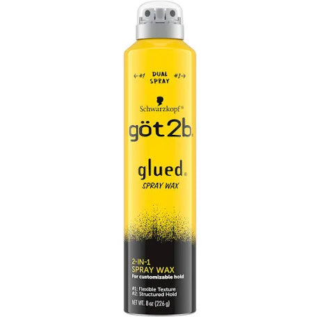 Got2b Glued Spray Wax with 2-in-1 Dual Nozzle, 8 oz