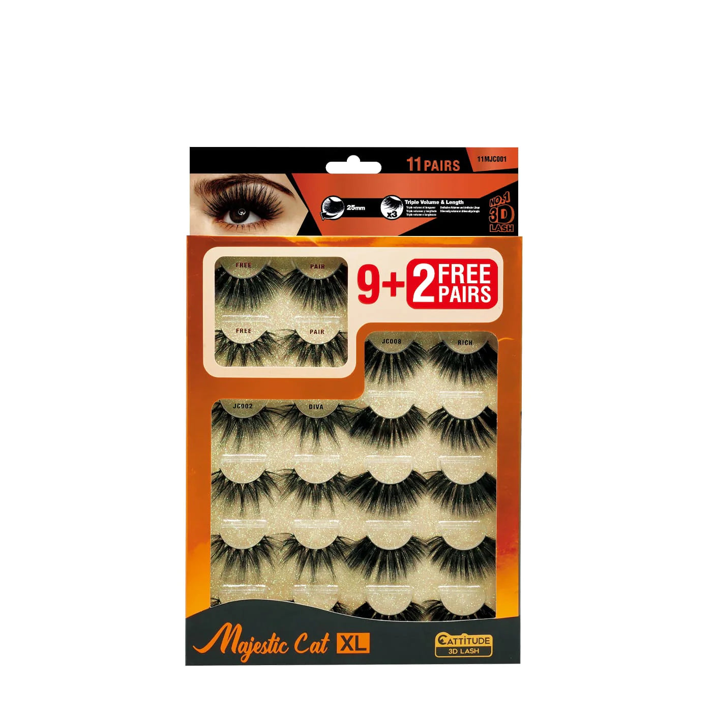 11 Pairs Mega Lash - Majestic Cat