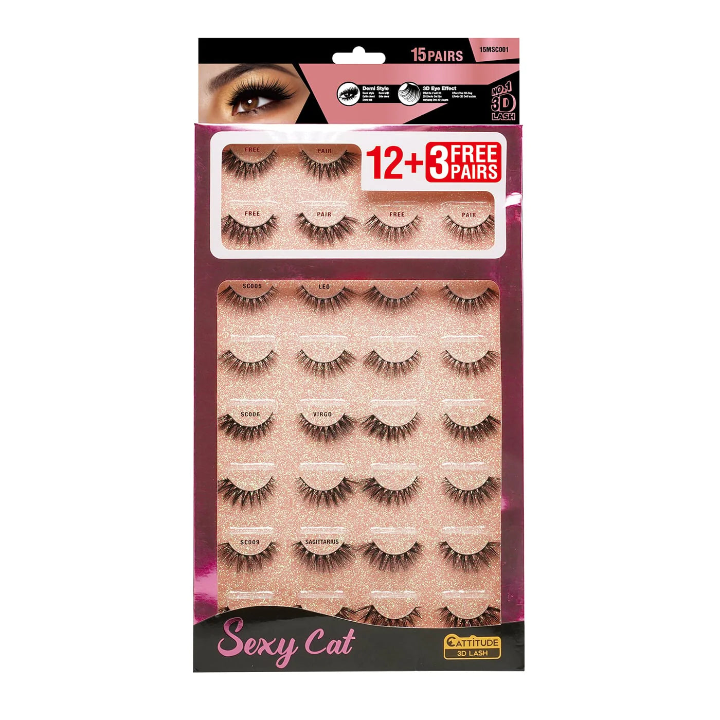 15 Pairs Mega Lash - Sexy Cat