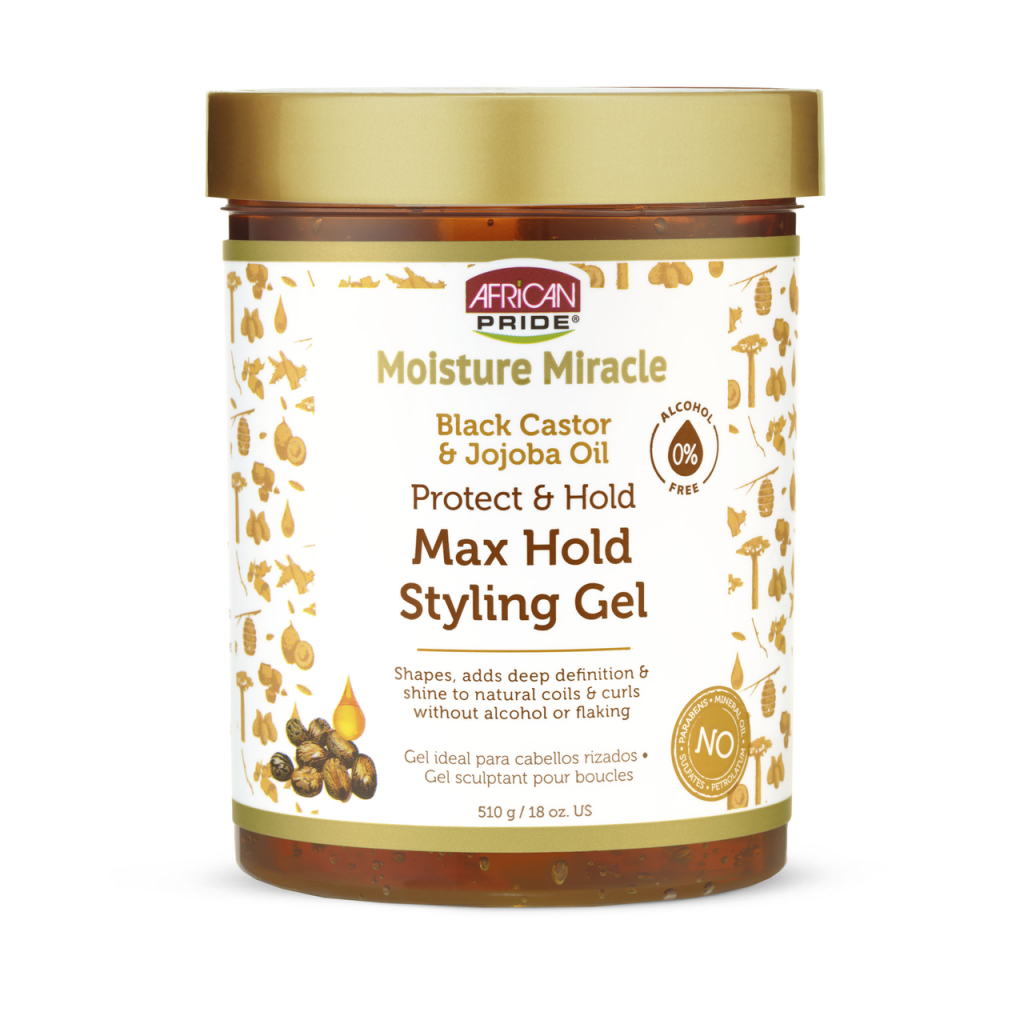Moisture Miracle Black Castor & Jojoba Oil Max Hold Styling Gel, 18 Oz