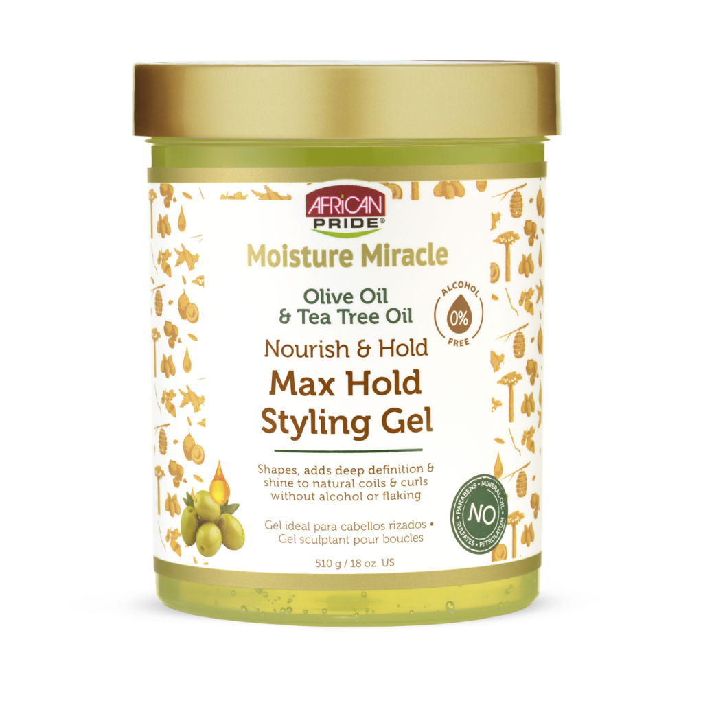 Moisture Miracle Olive Oil & Tea Tree Oil Max Hold Styling Gel, 18 Oz
