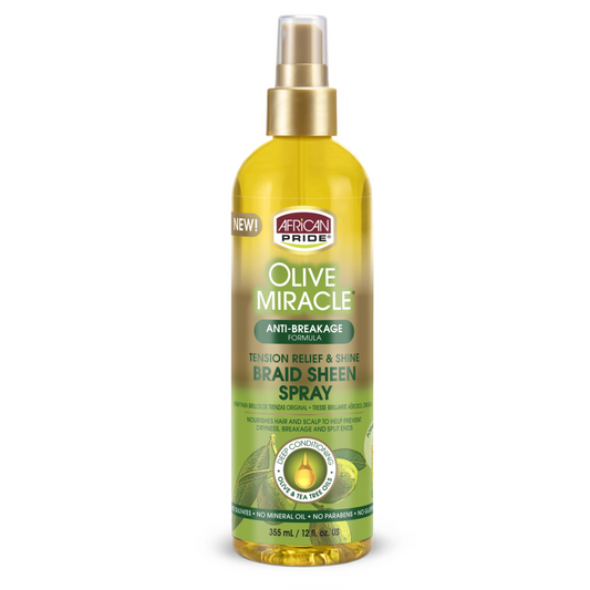 Olive Miracle Braid Sheen Spray, Regular, 12 Fl Oz