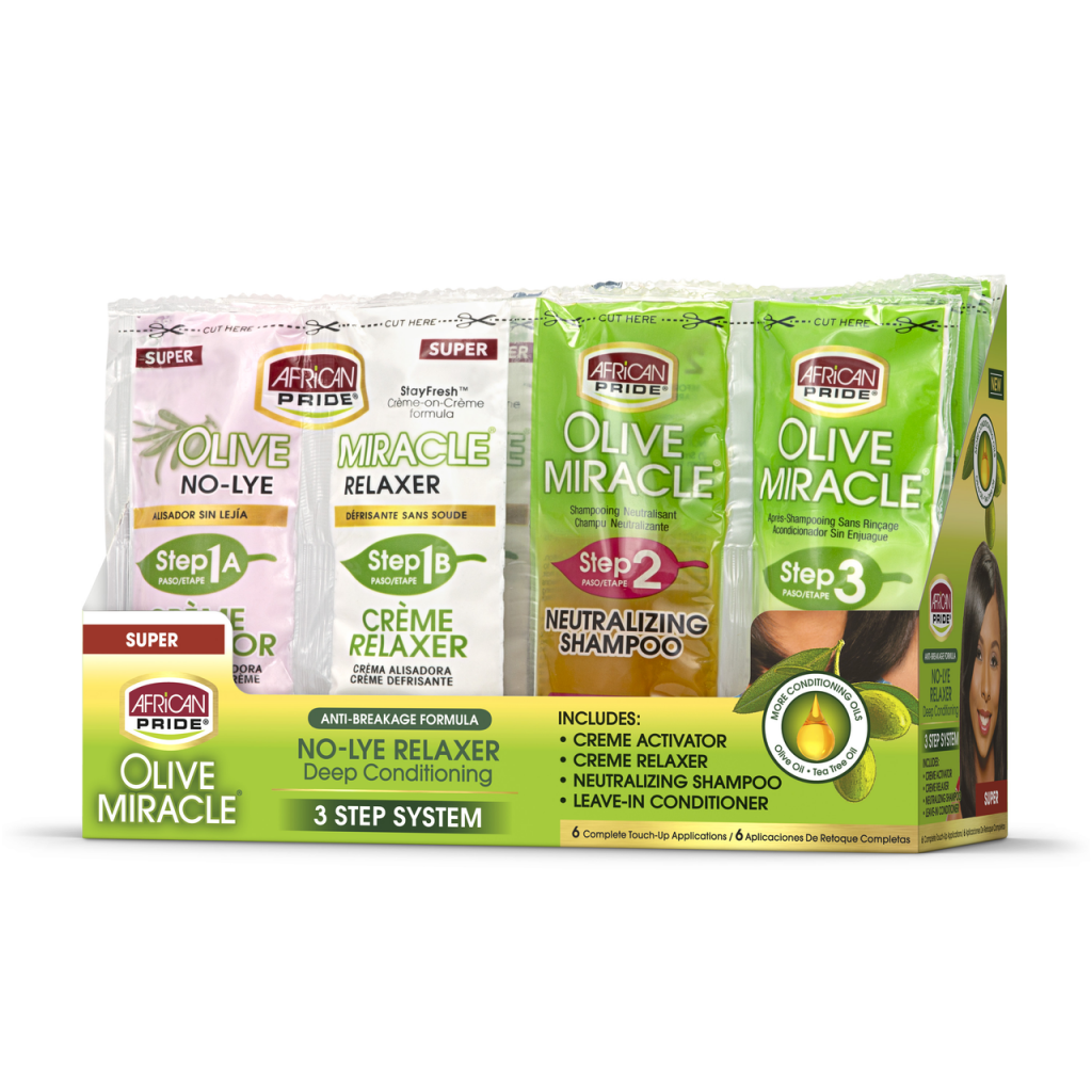 Olive Miracle No - Lye Relaxer Quad Sachet Super