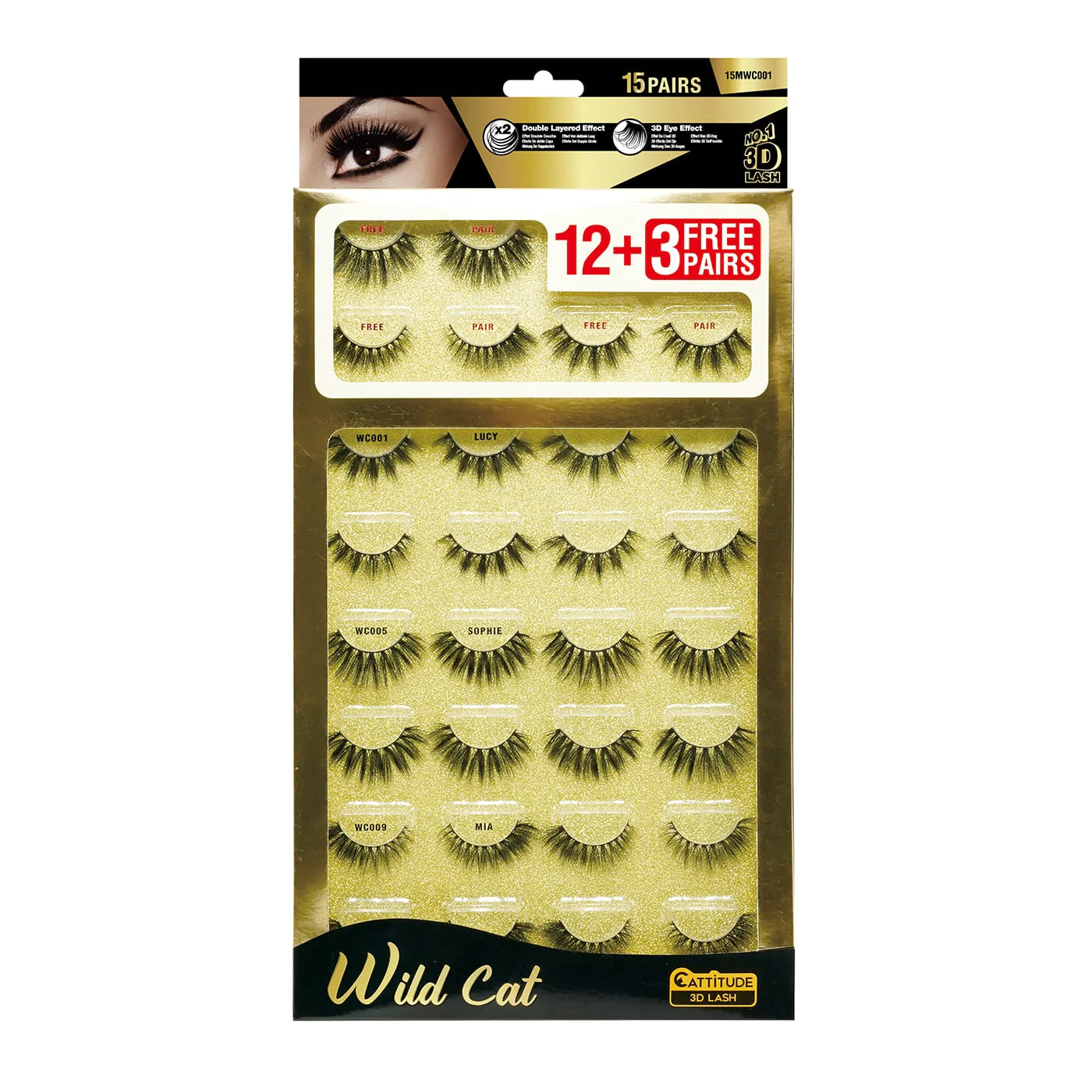 15 Pairs Mega Lash - Wild Cat