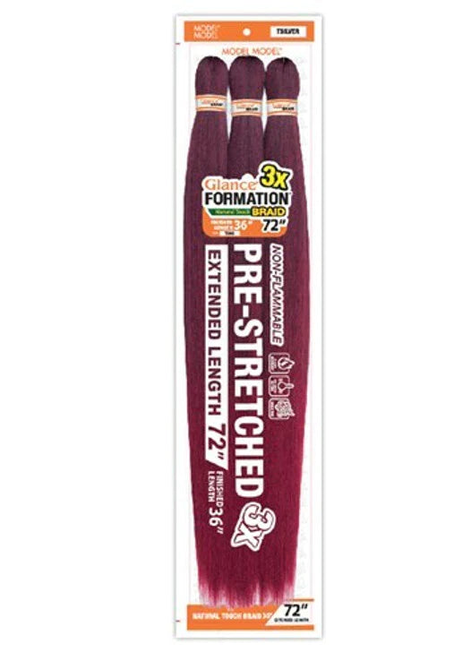MODEL MODEL Pre - Stretched Glance Formation Braid - 3X Natural Touch Braid 72"